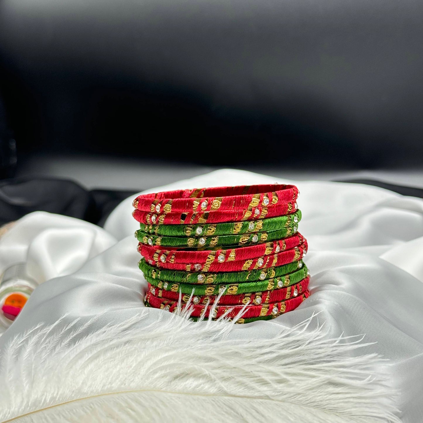 Reshmi Red&Green Bangles