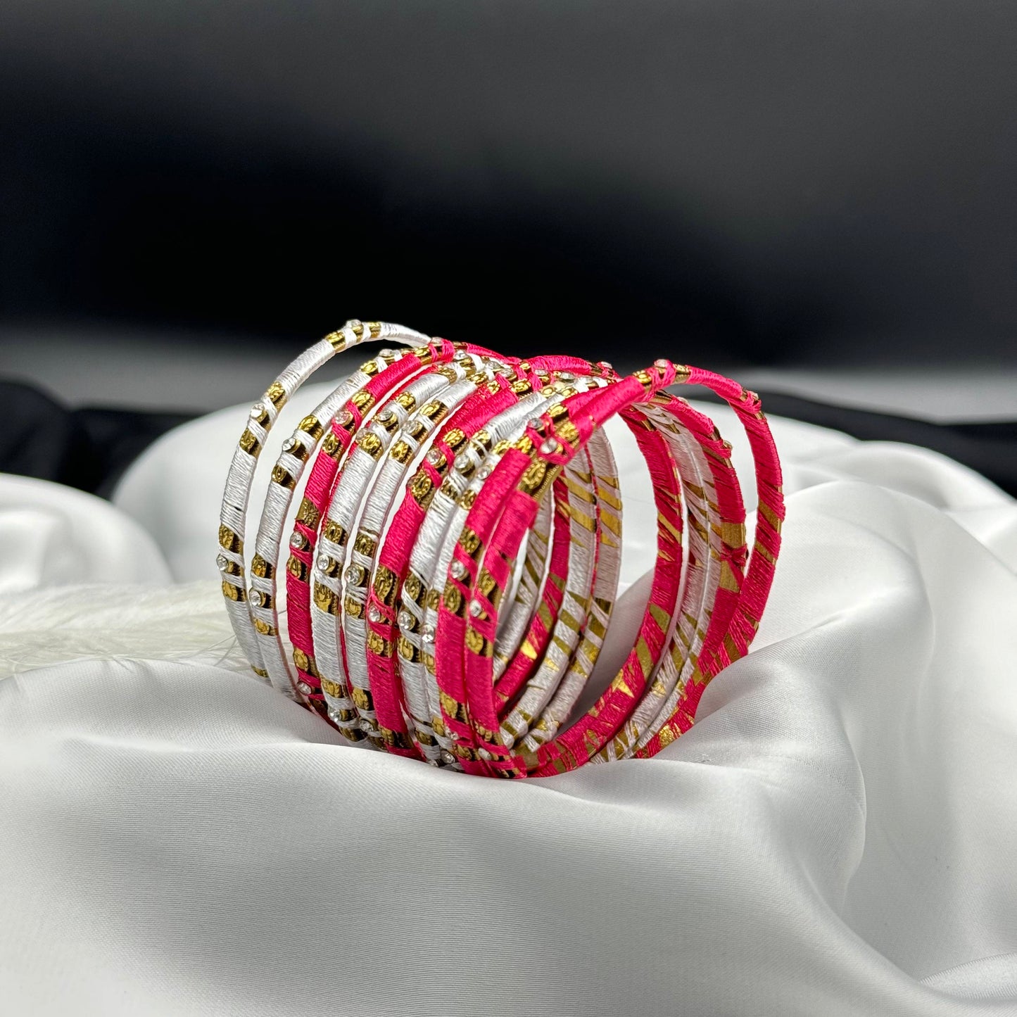 Reshmi White&Pink Bangles