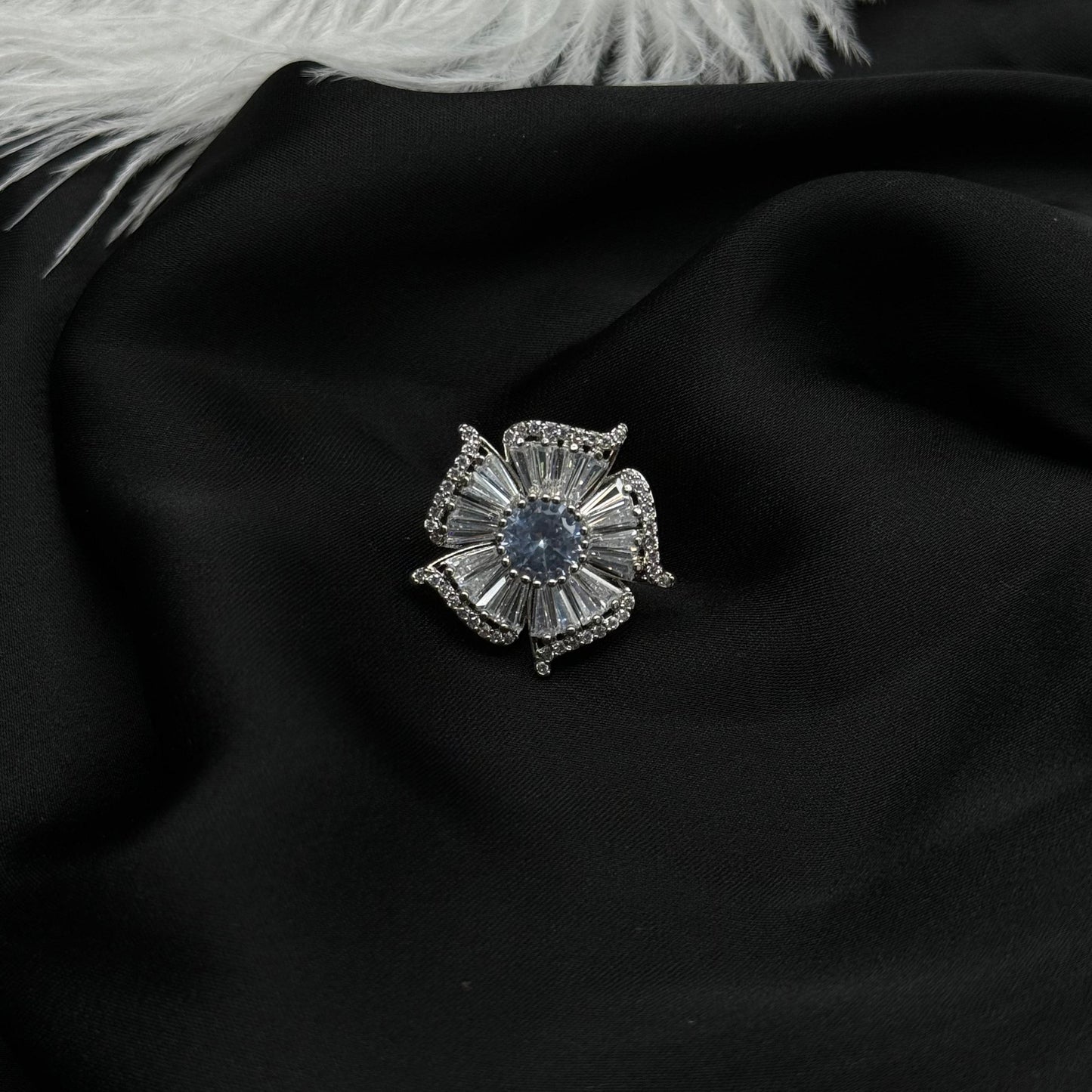 Zircon Flower Ring