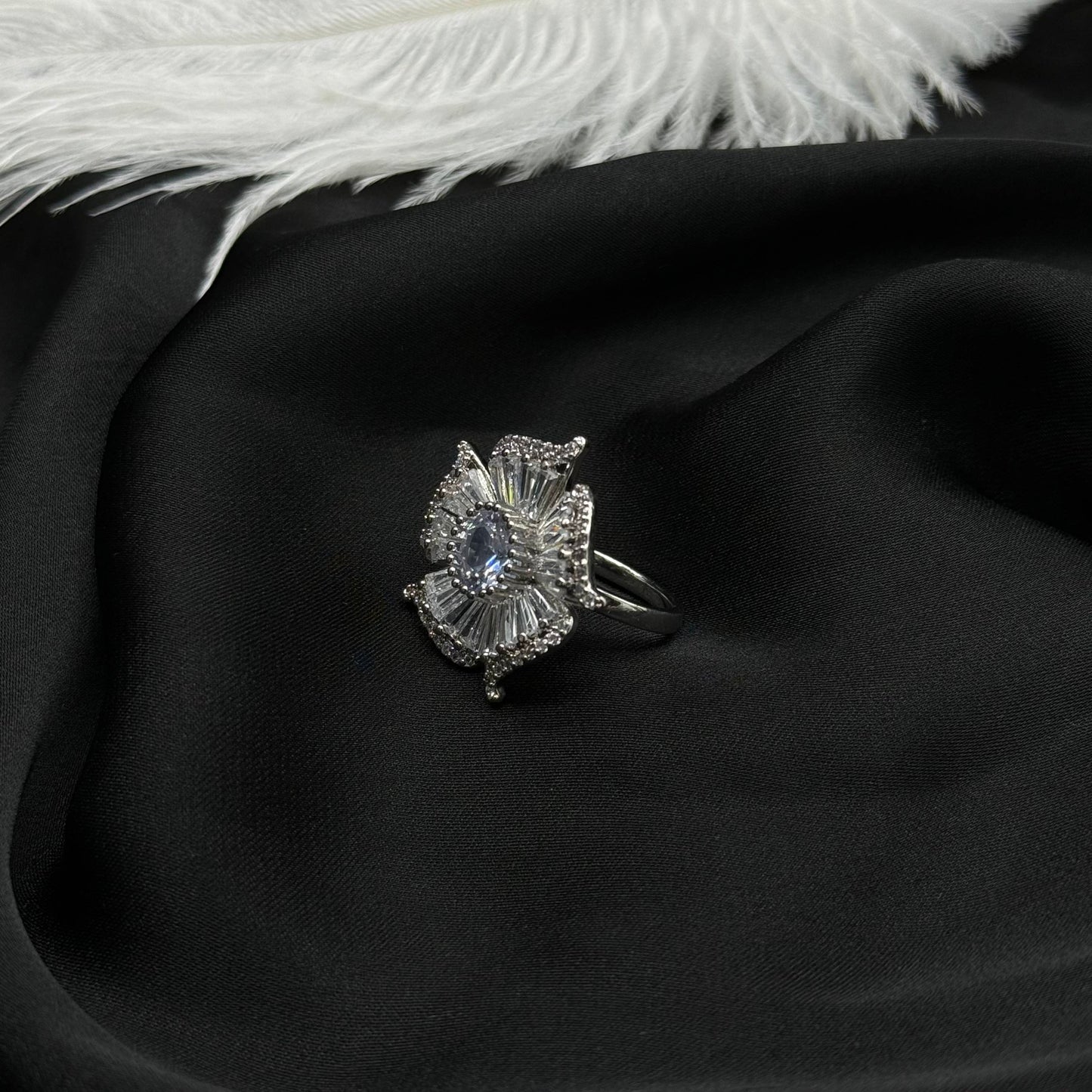 Zircon Flower Ring